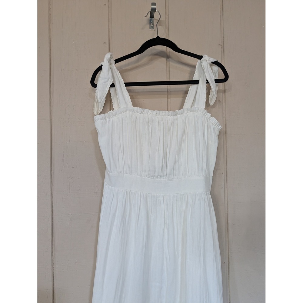 Lulus Flirting in Florence White Striped Tie-Strap Midi Dress L NWT Coquette - Picture 6 of 12